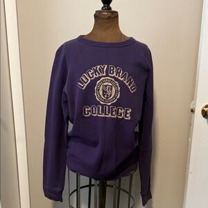 Lucky Brand Deep Purple College Sweatshirt